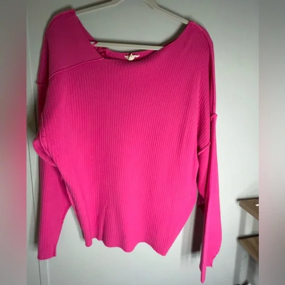 Pink Asymmetrical Sweater - Picture 2 of 2